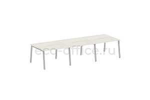 Стол переговорный (3 столешницы) METAL SYSTEM STYLE БА.ПРГ-3.2 Дуб Наварра / Серый металл фото
