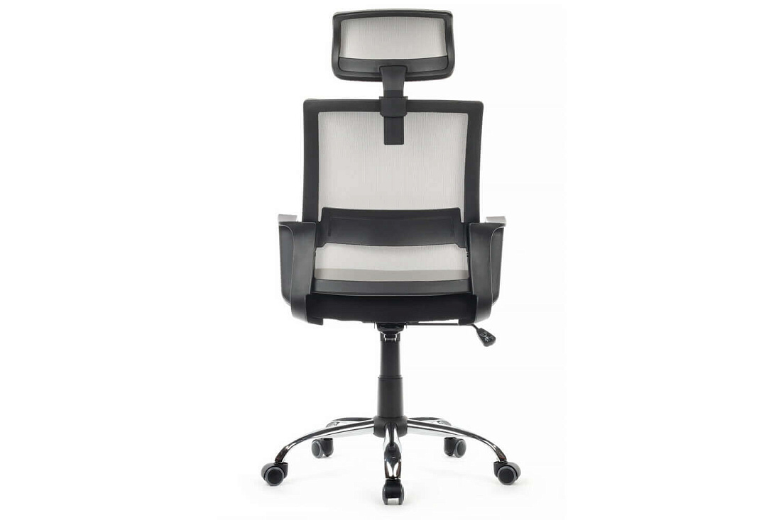 кресло rv chair mint 1029hb серая сетка / чёрная ткань фото
