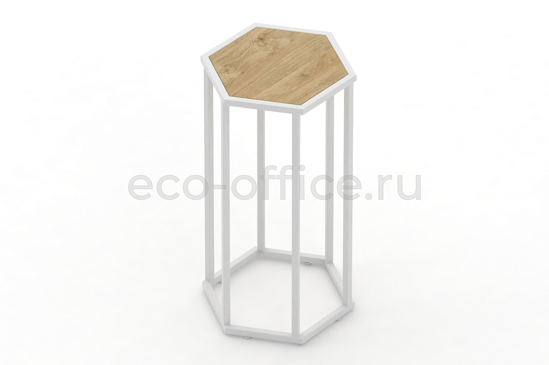 Стол журнальный HEX-800 Тиквуд Светлый / Белый металл  стоимость