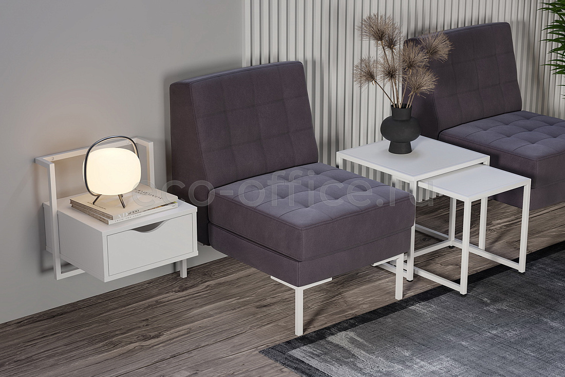 Журнальные столы LOFT Белый Бриллиант / Белый металл  стоимость