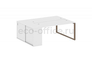 Рабочая станция с опорным шкафом-купе METAL SYSTEM STYLE БО.РС-СШК-1.4 Белый / Мокко металл фото