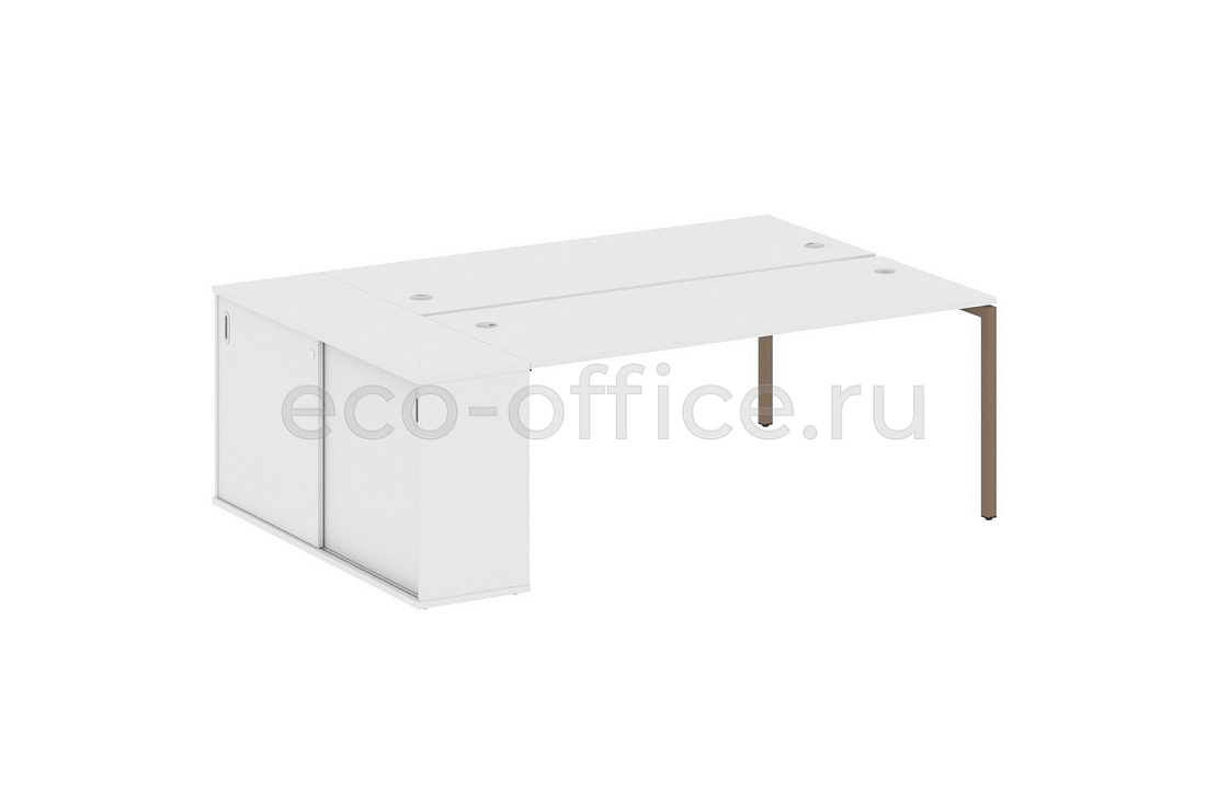 Рабочая станция с опорным шкафом-купе METAL SYSTEM QUATTRO 4x4 40БП.РС-СШК-1.5 Белый / Мокко металл  стоимость