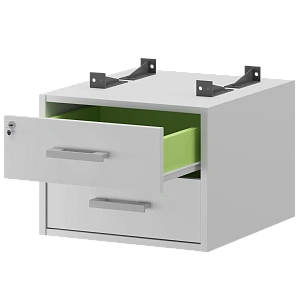 Тумба подвесная для столов на м/каркасе гл.600 мм Protech АМТ2-02Ц.60 Белый фото