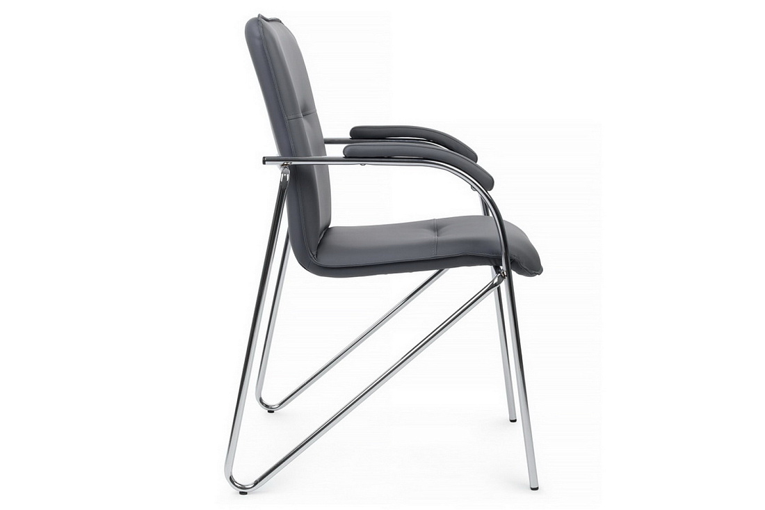 конференц-кресло rv chair самба на гальванических опорах smb-01h серая экокожа фото