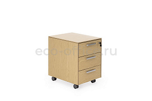 Тумба подкатная 3 ящика EXE 101 501 OAK 07 Дуб Светлый / Хром фото