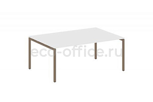 Стол переговорный (1 столешница) METAL SYSTEM QUATTRO 4x4 40БП.ПРГ-1.5 Белый / Мокко металл фото