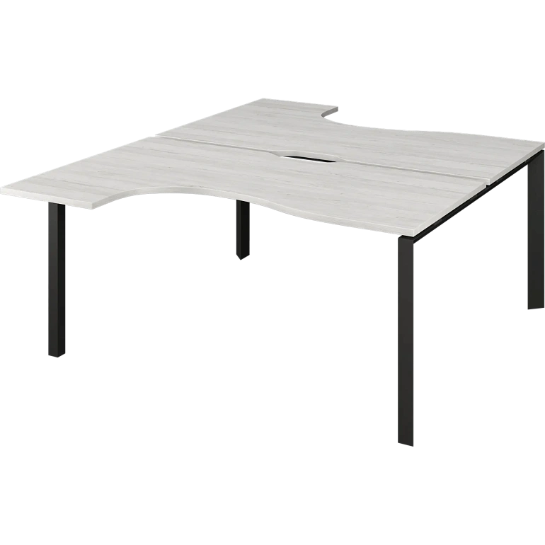 бенч эргономичный на 2 рабочих места на металлокаркасе protech нтмп.п.б2-060 сосна винтер/антрацит фото