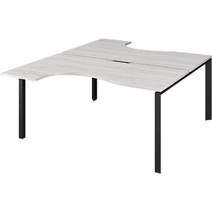 Бенч эргономичный на 2 рабочих места на металлокаркасе Protech НТМП.П.Б2-040 Сосна винтер/Антрацит фото