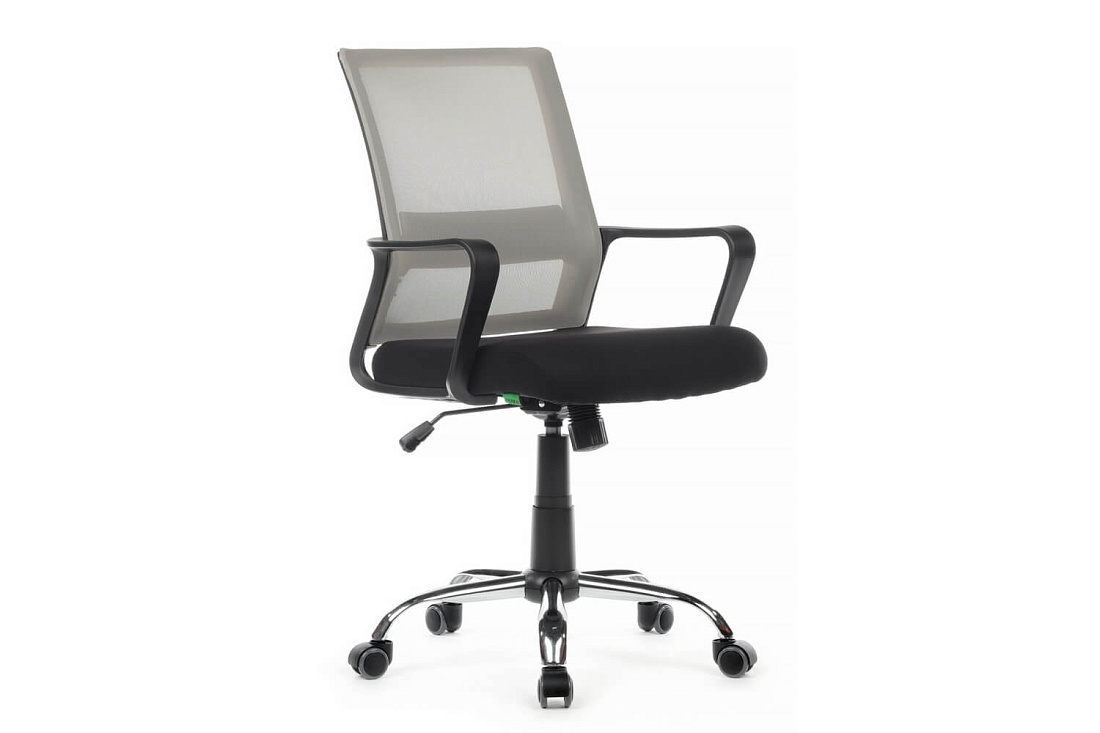 кресло rv chair mint 1029mb серая сетка / чёрная ткань фото