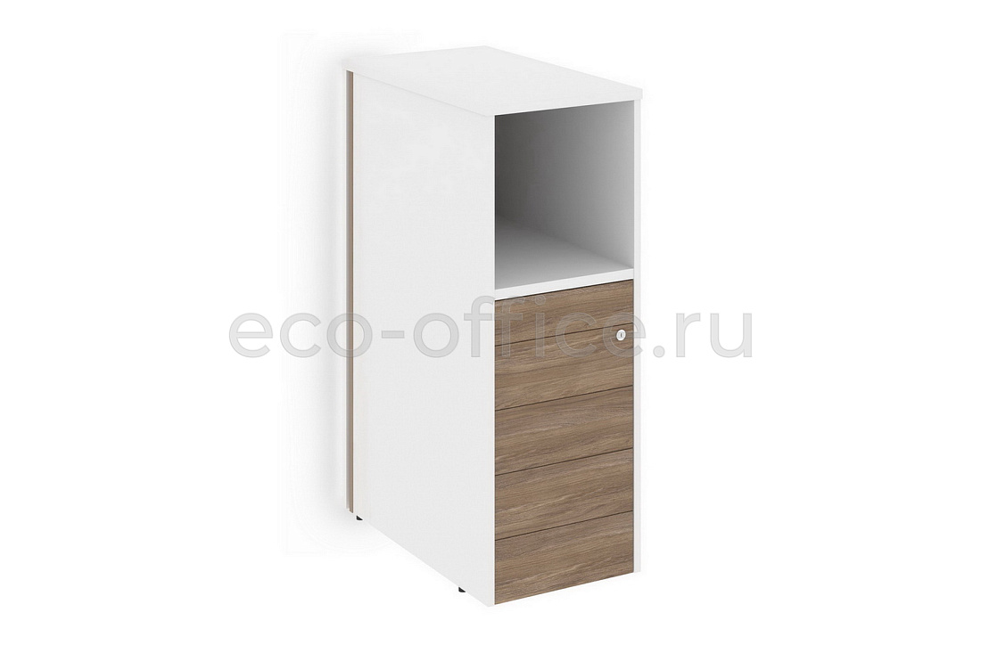 Тумба с подсветкой 5 ящиков TIP-ON завершающая левая ONIX O.R-TV-5 TIP.S (L) Дуб Аризона / Белый Бриллиант  стоимость