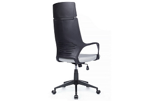 Кресло RV Chair IQ RV 8989 Чёрный пластик / Светло-серая ткань фото