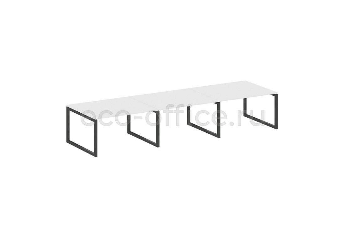 Стол переговорный (3 столешницы) METAL SYSTEM QUATTRO 5x5 50БО.ПРГ-3.3 Белый / Антрацит металл  стоимость