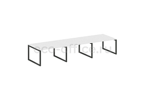 Стол переговорный (3 столешницы) METAL SYSTEM QUATTRO 5x5 50БО.ПРГ-3.3 Белый / Антрацит металл фото