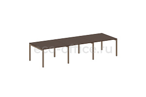 Стол переговорный (3 столешницы) METAL SYSTEM QUATTRO 5x5 50БП.ПРГ-3.2 Венге Цаво / Мокко металл фото