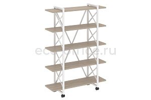 Стеллаж на колесных опорах LOFT VR.L-MST.K-5.8V Дуб Аттик / Белый металл фото