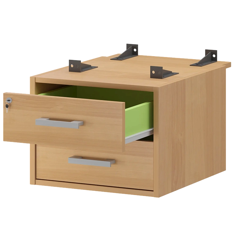 тумба подвесная для столов на м/каркасе гл.730 мм protech амт2-02ц.73 ольха фото