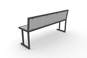 Скамья учебная трёхместная DESK DK-1500L Серый / Антрацит металл фото