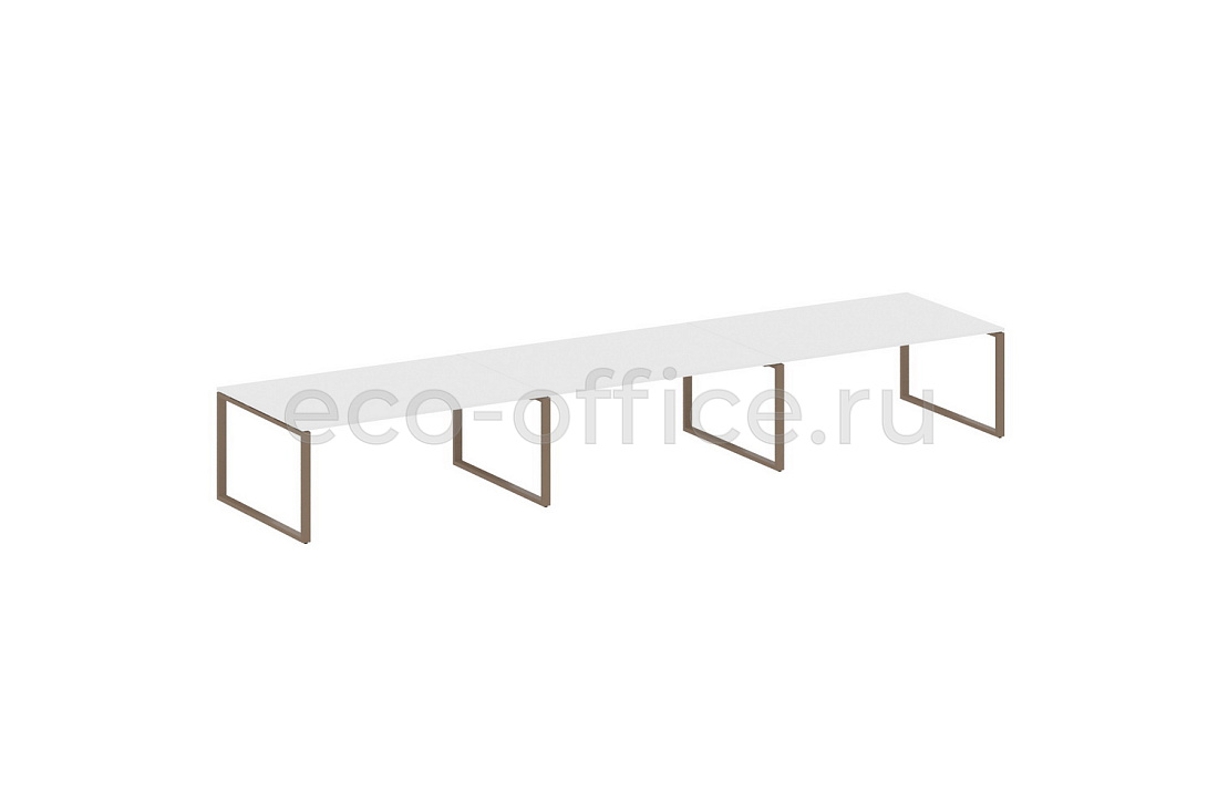 Стол переговорный (3 столешницы) METAL SYSTEM STYLE БО.ПРГ-3.5 Белый / Мокко металл  стоимость