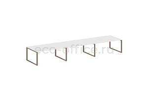 Стол переговорный (3 столешницы) METAL SYSTEM STYLE БО.ПРГ-3.5 Белый / Мокко металл фото