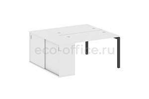 Рабочая станция с опорным шкафом-купе METAL SYSTEM QUATTRO 5X5 50БП.РС-СШК-1.2 Белый / Антрацит металл фото