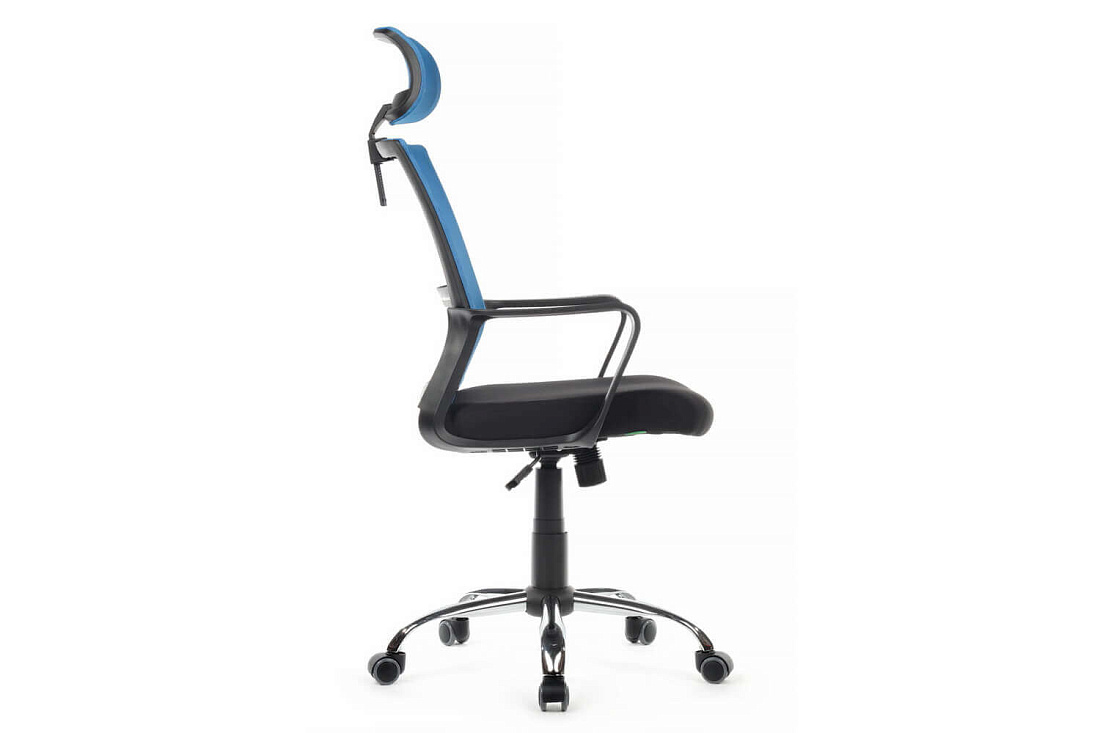 кресло rv chair mint 1029hb синяя сетка / чёрная ткань фото