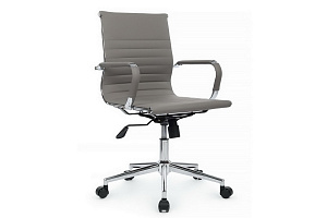 Кресло руководителя RV Chair HUGO 6002-2SE Серая экокожа фото