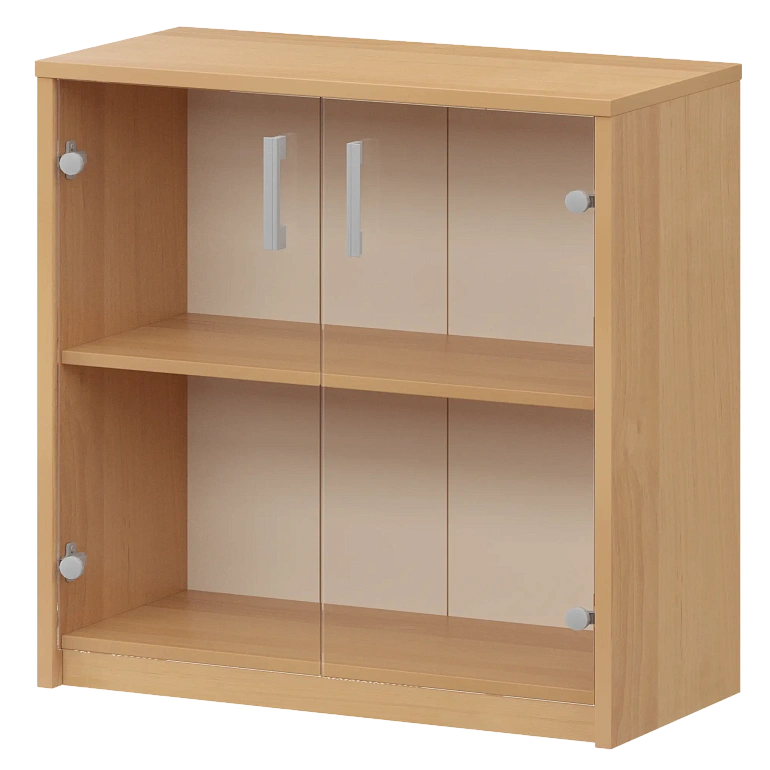 стеллаж низкий с прозрачным стеклом protech а-302/а-стл302пр ольха фото