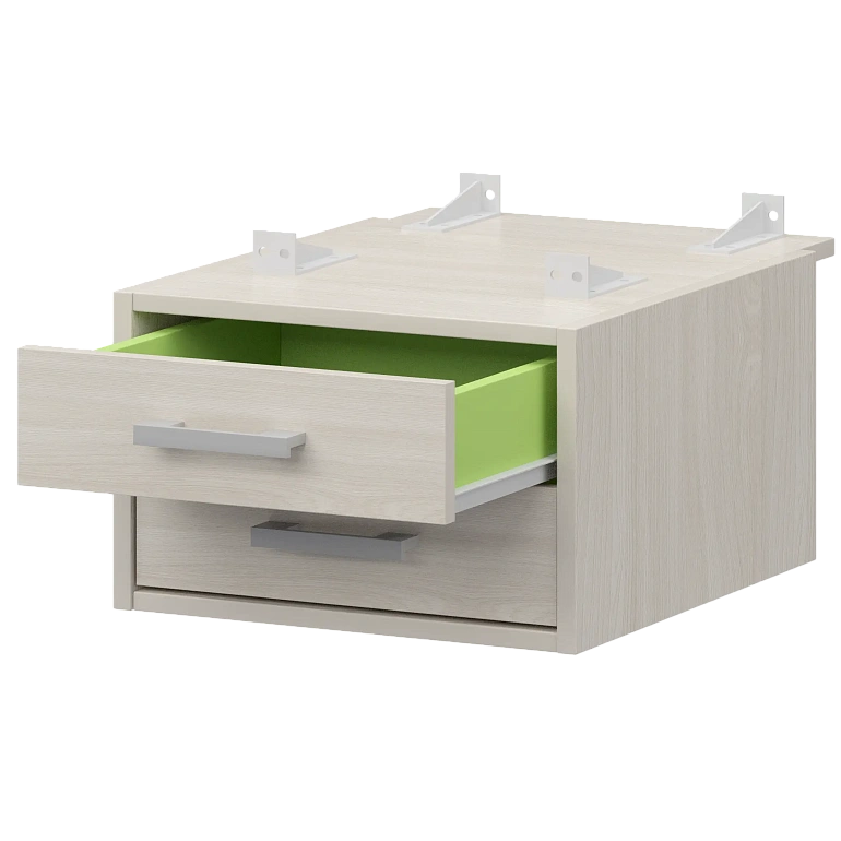 тумба подвесная для столов на м/каркасе гл.730 мм protech амт2-02.73 ясень шимо/белый фото