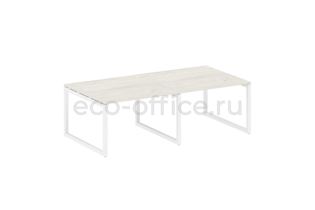 Стол переговорный (2 столешницы) METAL SYSTEM QUATTRO 5x5 50БО.ПРГ-2.2 Дуб Наварра / Белый металл  стоимость