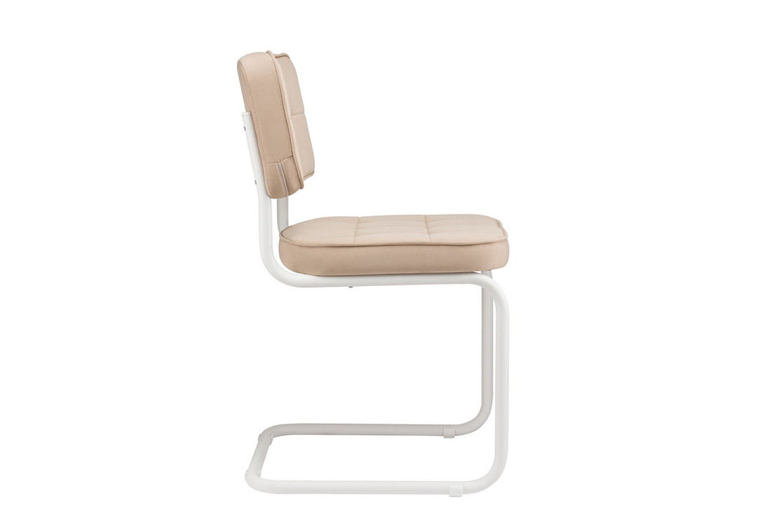комплект конференц-кресел eco-chair colombo comfort clm-05 бежевый велюр / белый металл фото