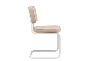 Конференц-кресло ECO-CHAIR COLOMBO Comfort CLM-05 Бежевый велюр / Белый металл фото