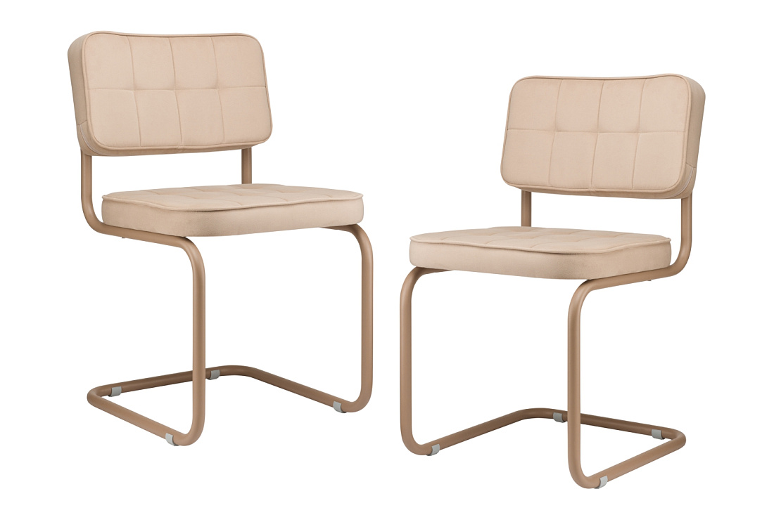 комплект конференц-кресел eco-chair colombo comfort clm-05 бежевый велюр / капучино металл фото
