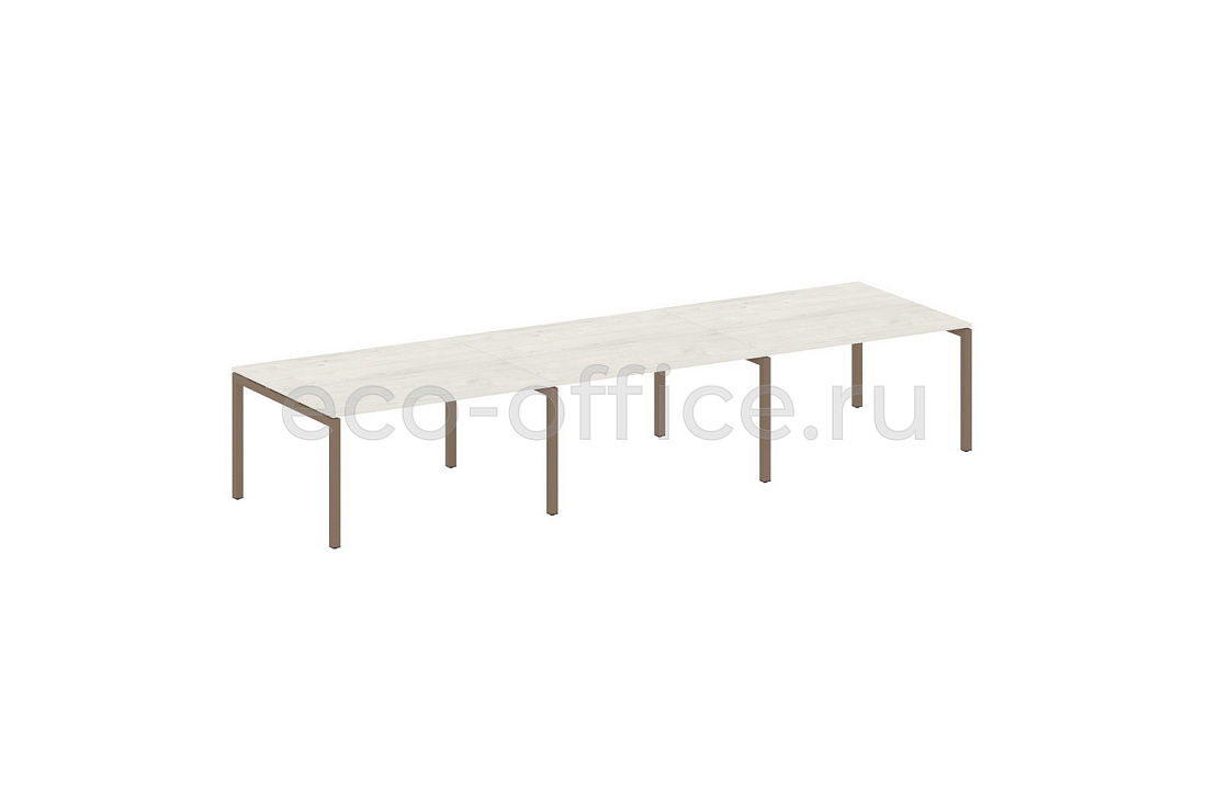 Стол переговорный (3 столешницы) METAL SYSTEM QUATTRO 5x5 50БП.ПРГ-3.3 Дуб Наварра / Мокко металл  стоимость