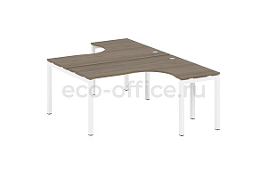 Рабочая станция криволинейная METAL SYSTEM QUATTRO 5x5 50БП.РАС-СА-2.4 Вяз Благородный / Белый металл фото