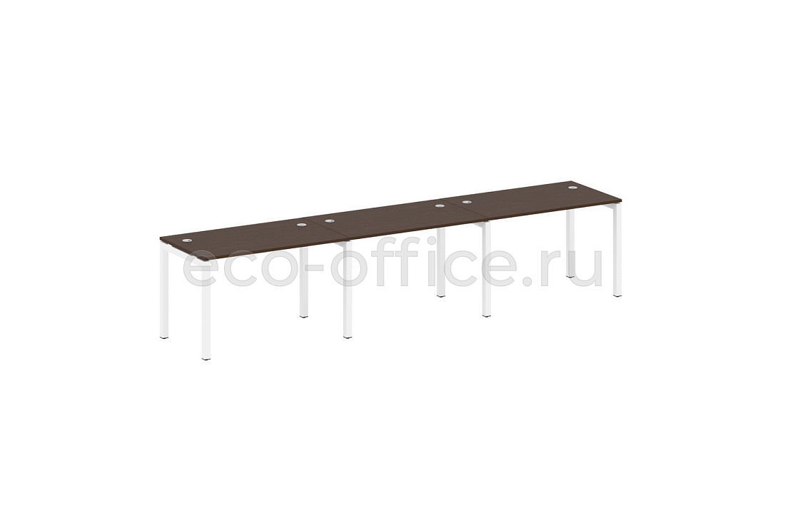 Рабочая станция на 3 рабочих места METAL SYSTEM QUATTRO 5x5 50БП.СМ-3.2 Венге Цаво / Белый металл  стоимость