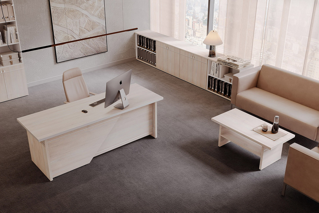 кабинет руководителя zoom дуб шамони светлый фото