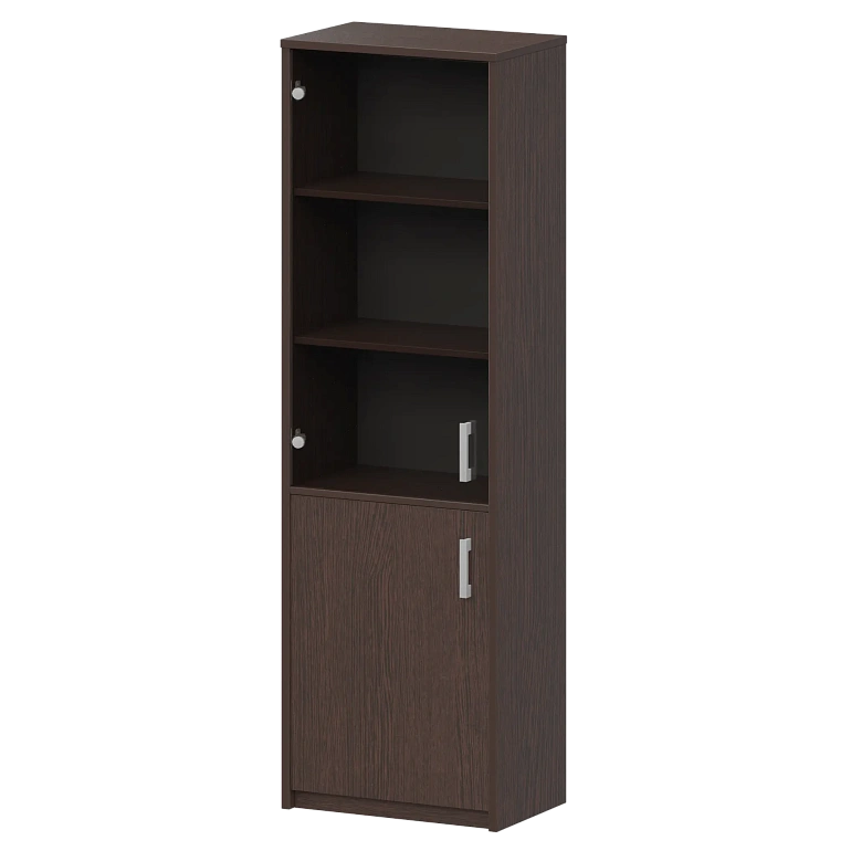 шкаф комбинированный узкий с тонированным стеклом protech а-321/а-стл321тон дуб венге фото