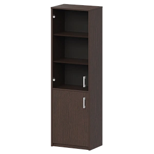 Шкаф комбинированный узкий с тонированным стеклом Protech А-321/А-стл321тон Дуб венге фото