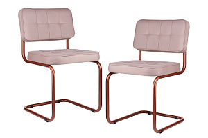 Комплект конференц-кресел ECO-CHAIR COLOMBO Comfort CLM-05 Розовый велюр / Терракот металл фото