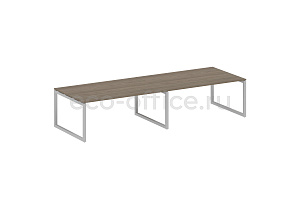 Стол переговорный (2 столешницы) METAL SYSTEM QUATTRO 5x5 50БО.ПРГ-2.5 Вяз Благородный / Серый металл фото