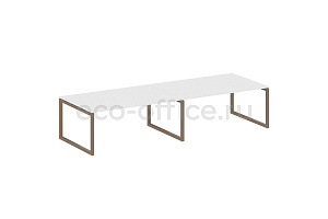 Стол переговорный (2 столешницы) METAL SYSTEM QUATTRO 5x5 50БО.ПРГ-2.5 Белый / Мокко металл фото