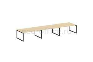 Стол переговорный (3 столешницы) METAL SYSTEM QUATTRO 5x5 50БО.ПРГ-3.5 Акация Лорка / Антрацит металл фото