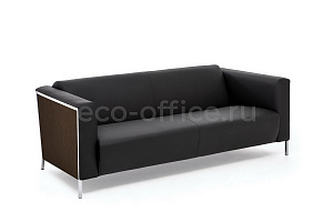 Двухместный диван VISPO Wood Walnut 2 Polish DAKOTA black Орех фото