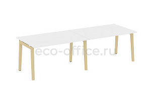 Стол переговорный (2 столешницы) ONIX WOOD OW.PRG-2.3 Белый Бриллиант / Дуб Светлый фото