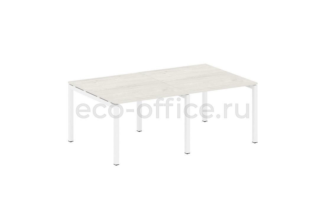 Стол переговорный (2 столешницы) METAL SYSTEM QUATTRO 5x5 50БП.ПРГ-2.1 Дуб Наварра / Белый металл  стоимость