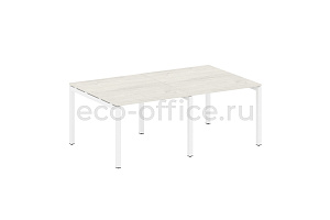 Стол переговорный (2 столешницы) METAL SYSTEM QUATTRO 5x5 50БП.ПРГ-2.1 Дуб Наварра / Белый металл фото