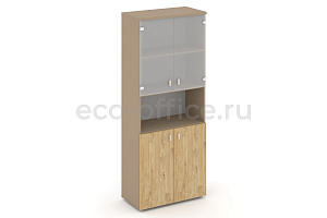 Шкаф высокий широкий ESTETICA ES.ST-1.4 Латте / Тиквуд Светлый фото