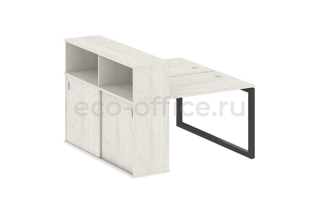 Рабочая станция с опорным шкафом-купе METAL SYSTEM QUATTRO 5x5 50БО.РС-СШК-2.1 Дуб Наварра / Антрацит металл   стоимость
