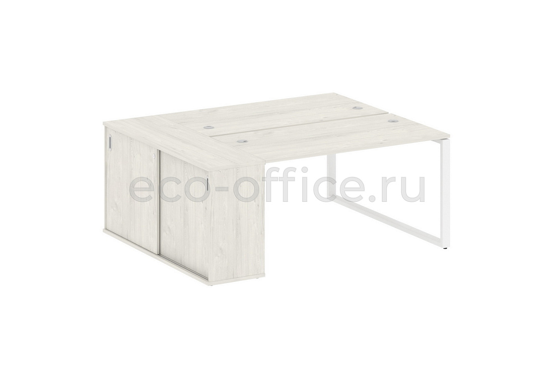 Рабочая станция с опорным шкафом-купе METAL SYSTEM STYLE БО.РС-СШК-1.3 Дуб Наварра / Белый металл  стоимость