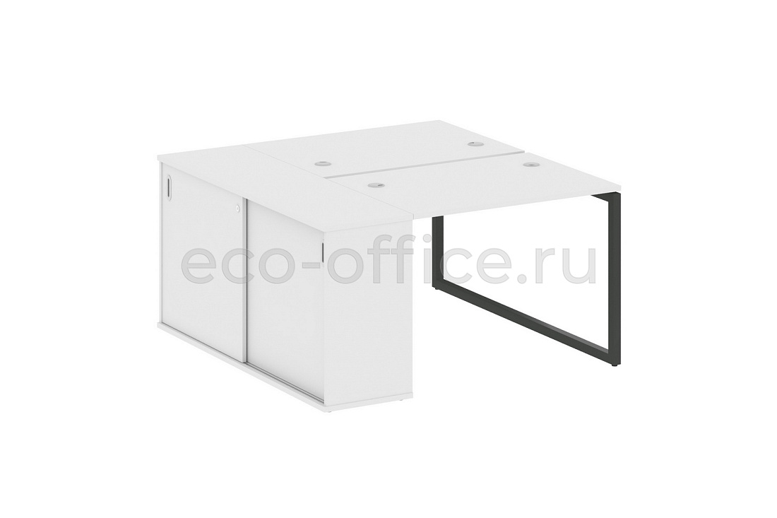 Рабочая станция с опорным шкафом-купе METAL SYSTEM QUATTRO 4x4 40БО.РС-СШК-1.1 Белый / Антрацит металл  стоимость